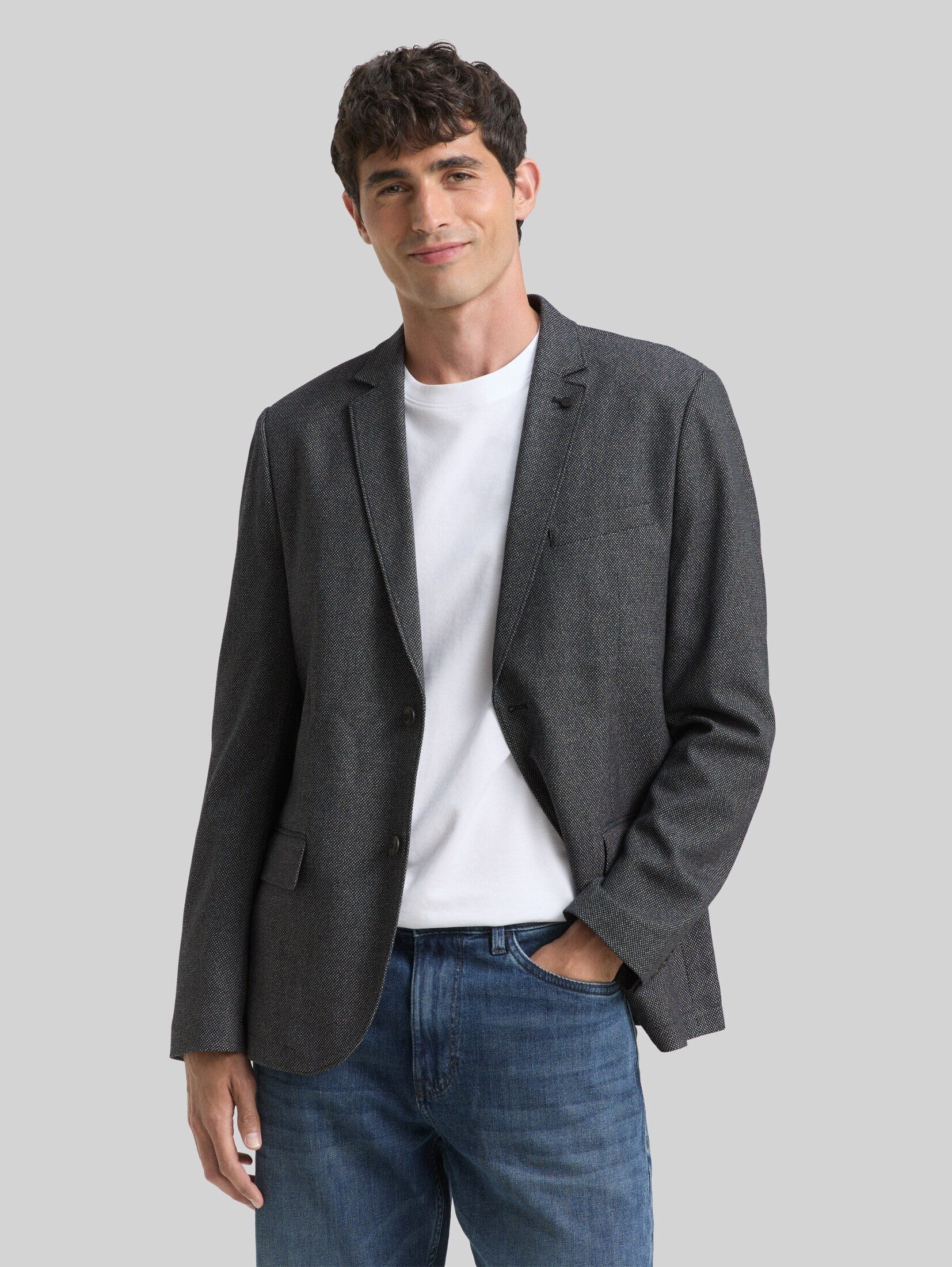 TOM TAILOR Sakko Blazer Dobby Sakko mit Stretch-Anteil