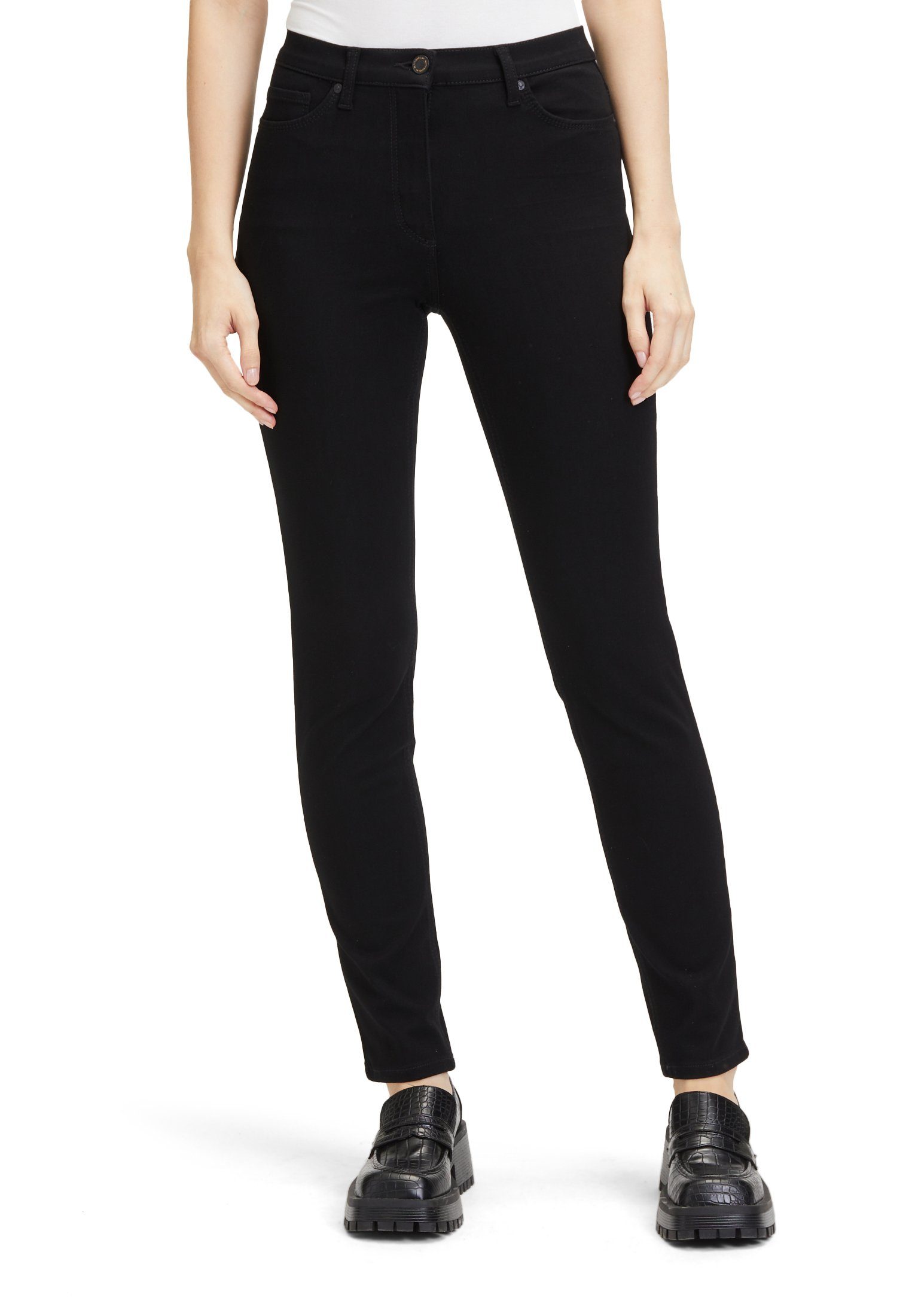 Betty Barclay Regular-fit-Jeans mit Steppungen Schwarz/Schwarz