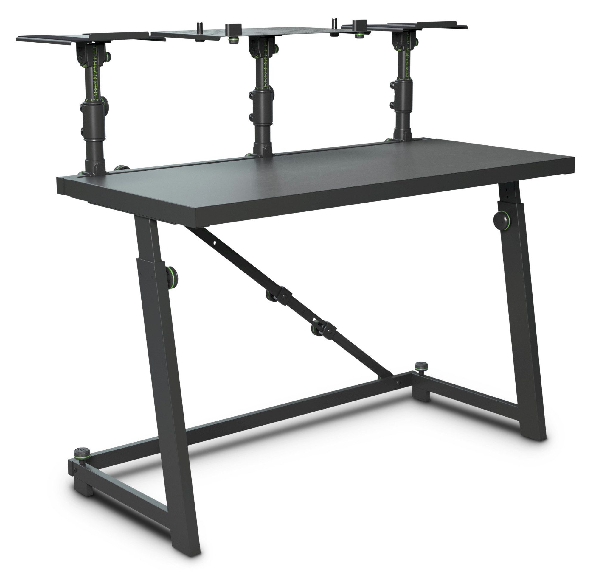 Gravity Musikinstrumentenständer FDJT 01 Flexibler DJ Tisch, (Packung, 1-tlg., Packung), mit Lautsprecher- und Laptopablage