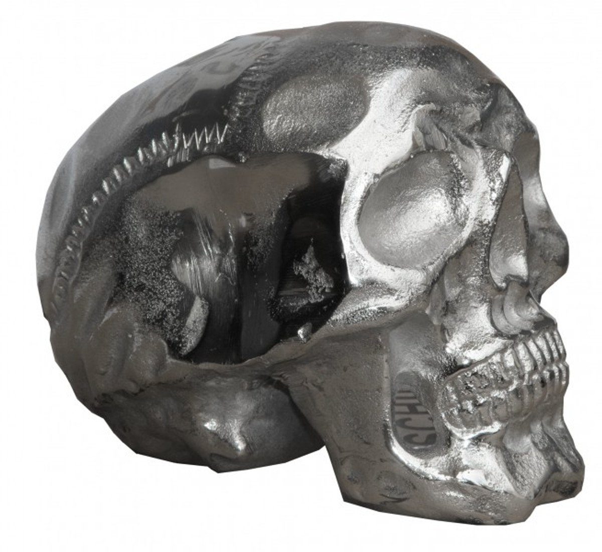 Totenkopf Casa Skull Höhe edle - Casa 9 Breite cm, Designer cm, Tiefe cm, aus vernickelt 13 16,5 Padrino Padrino Aluminium Mod1S silber Dekofigur Skulptur