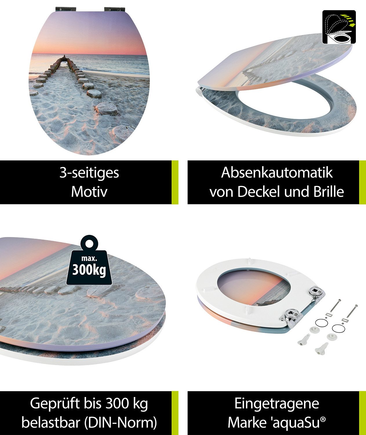 SANITOP WINGENROTH WC-Sitz Maritim, Motiv Sandbank, günstig online kaufen