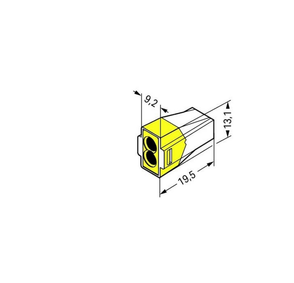 Thumbnail - WAGO Verbindungsklemme Dosenklemme starr: 0.75-2.5 mm² Polzahl: 2 WAGO 20 St. Transparent, G