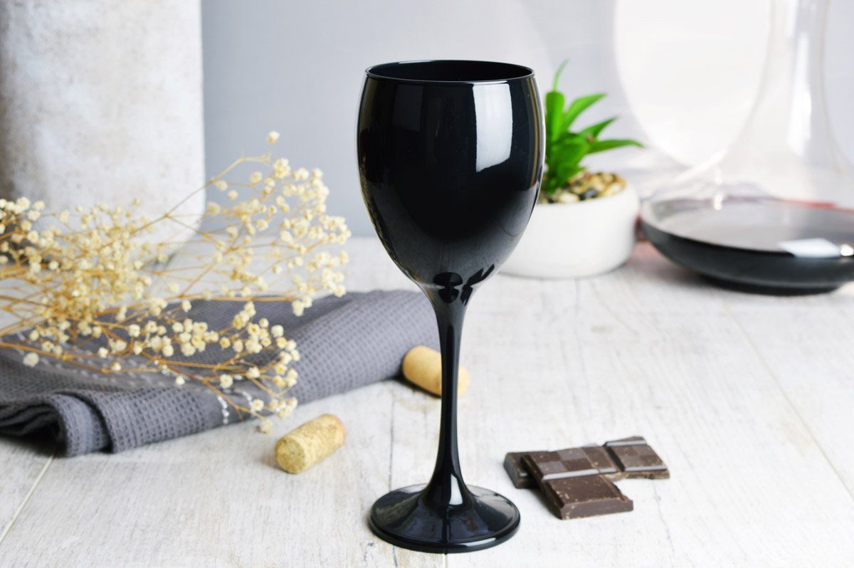 Sendez Weinglas 6 Weingläser Set 300ml Schwarze Rotweingläser Weißweingläser, 6-tlg., Glas – Bild 2 von 4