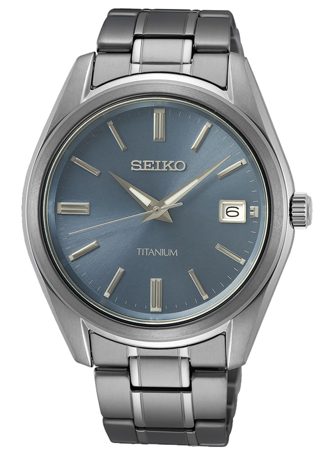 Seiko Quarzuhr Titan Blaugrau