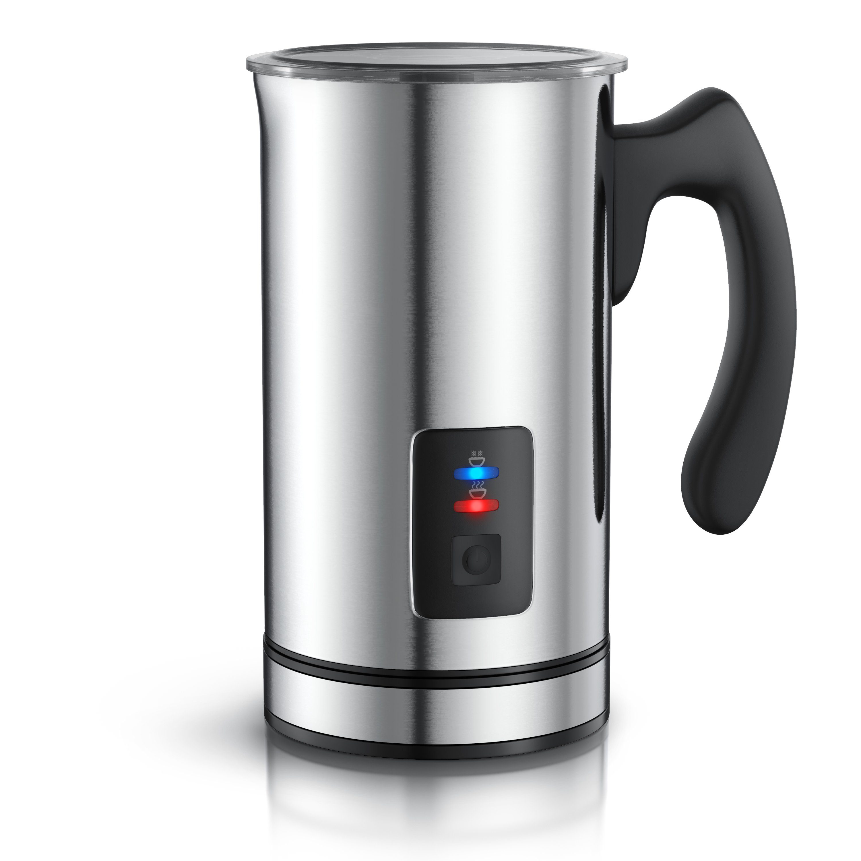 Arendo Milchaufschäumer, 500 W, automatischer Edelstahl Milchschäumer - MILKSKY Silver