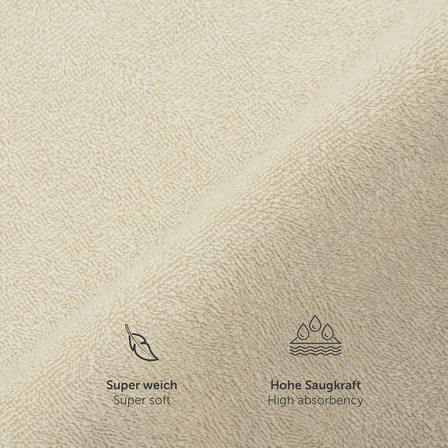 Blumtal Handtücher Premium 2er (2-St), Handtücher Baumwolle weich Frottee und 50x100cm 100% Handtücher Sand Aufhängschlaufen, saugstark, Set Frottier mit - Set