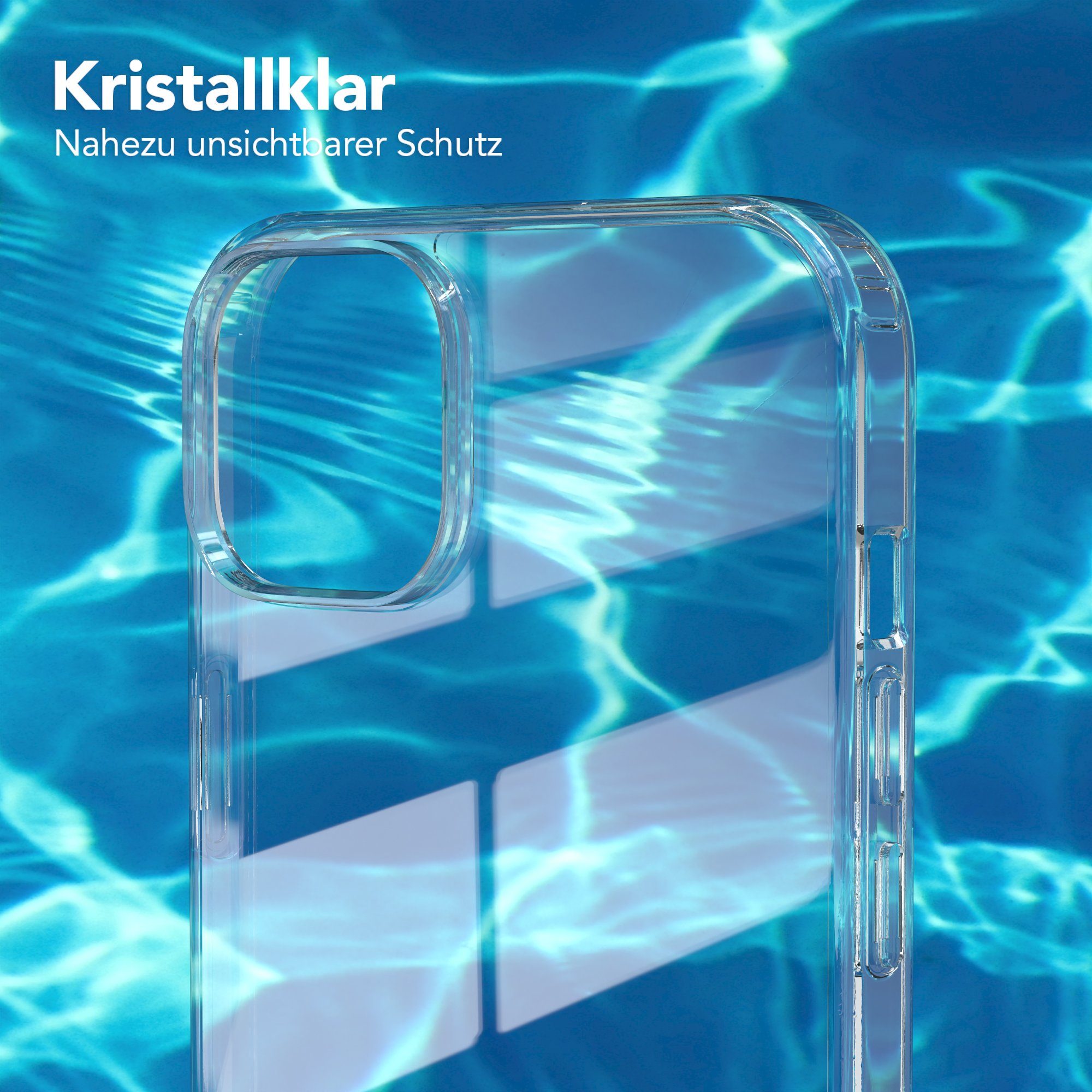 EAZY CASE Handyhülle Crystal Clear Case für Apple iPhone 14 Plus 6,7 Zoll, Schutzhülle Kameraschutz Silikonhülle Transparent Handyhülle Slimcover