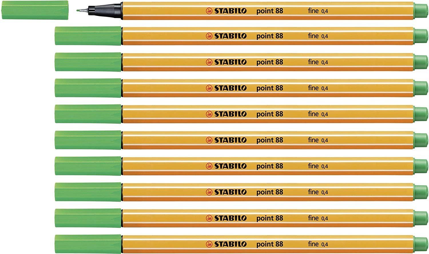 Fineliner STABILO Fineliner Point 88 grün, 10er Pack