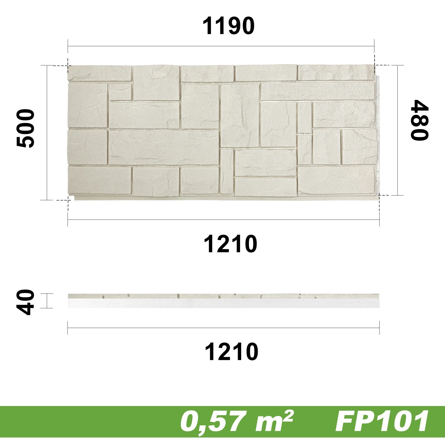Hexim Wanddekoobjekt FP101 (Fassadenpaneele Steinoptik EPS günstig online kaufen