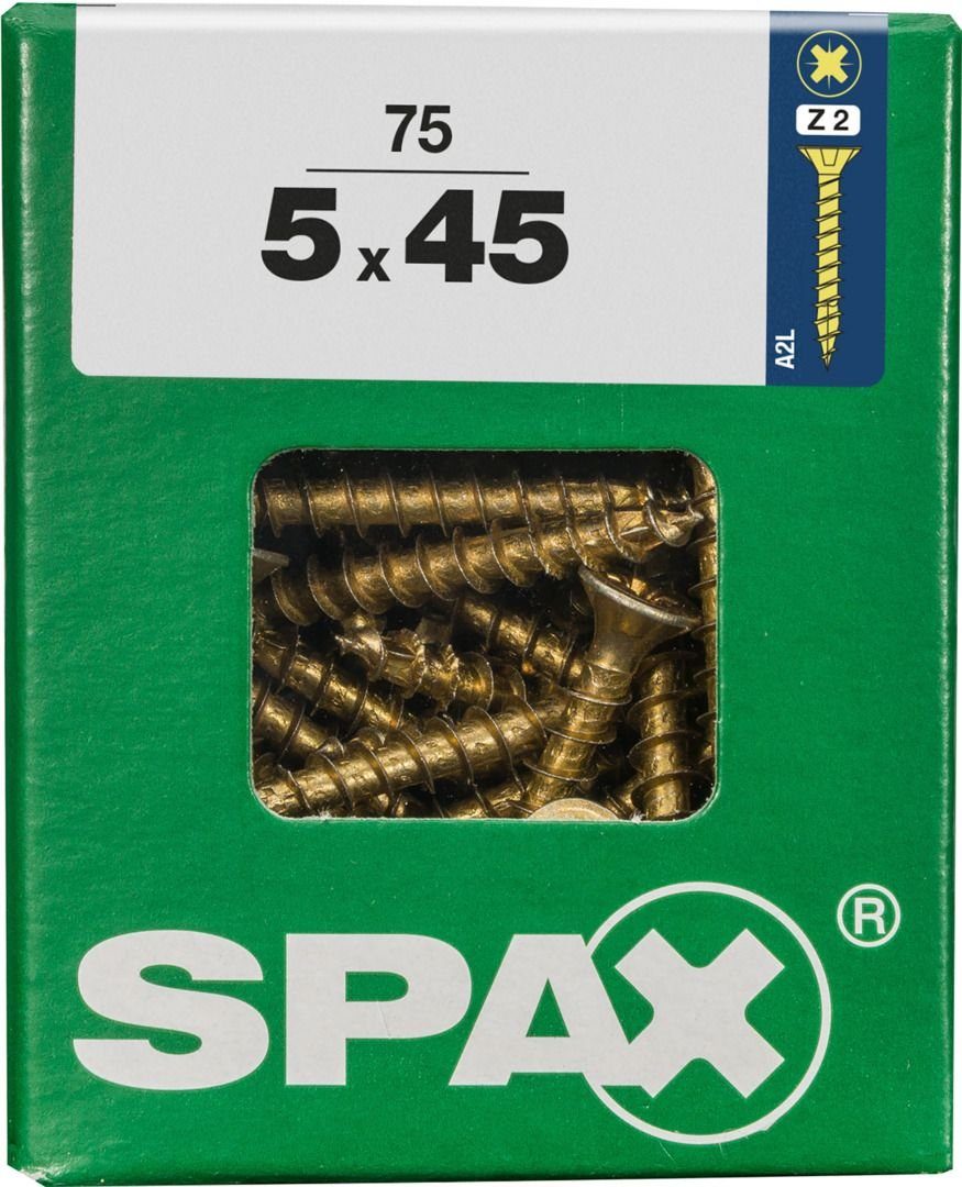 SPAX Holzbauschraube Spax Universalschrauben 5.0 x 45 mm PZ 2 - 75 Stk.
