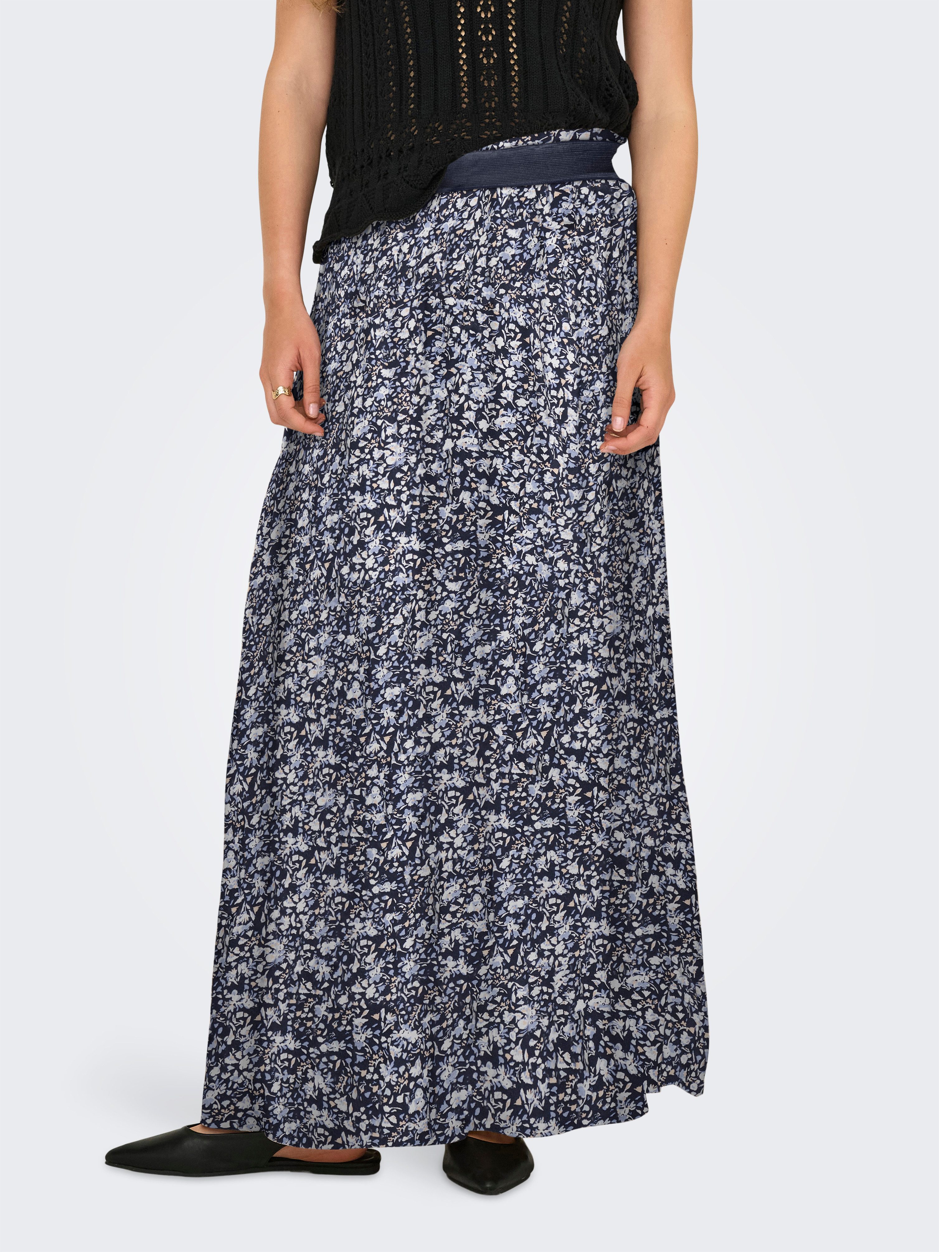 ONLY Maxirock ONLVENEDIG AOP LIFE LONG SKIRT Viskose, wadenlang