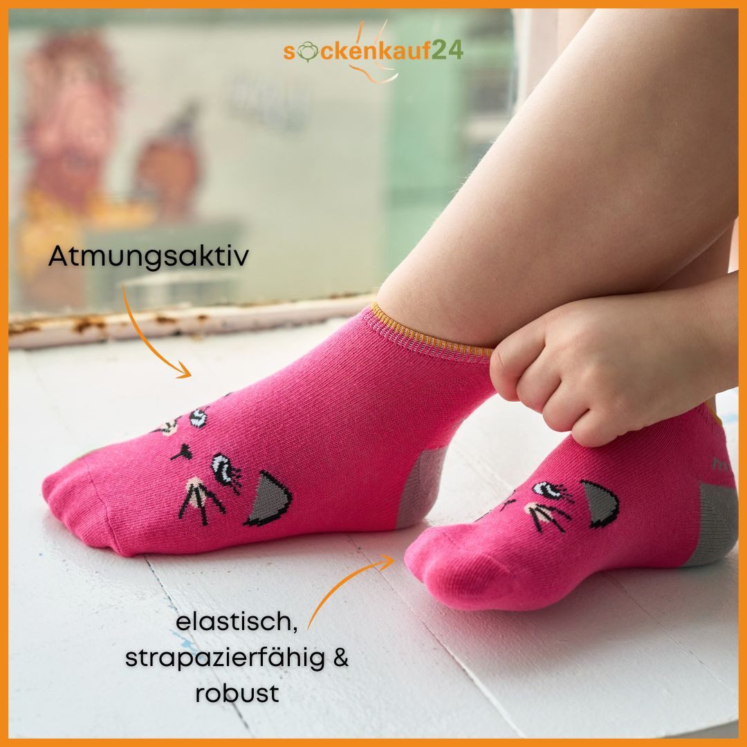 sockenkauf24 Sneakersocken 10 Paar Kinder Sneaker Socken Jungen & Mädchen Baumwolle Kindersocken (56290, 27-30) WP