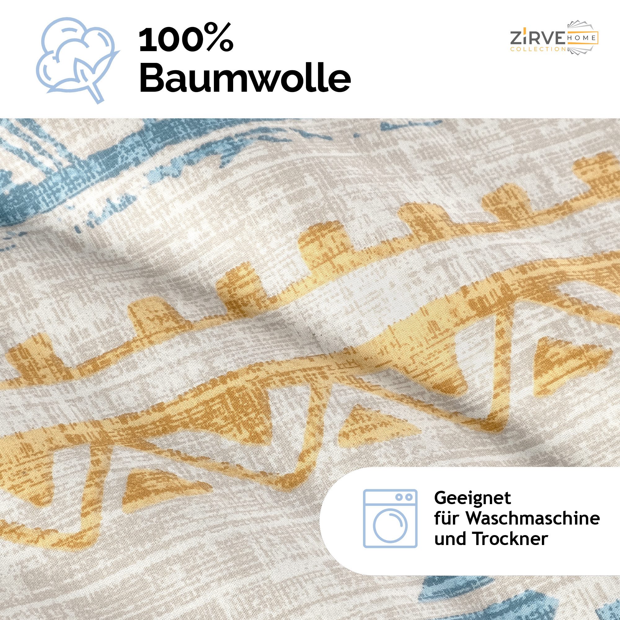 yadetextil Bettwäsche 155x220 cm, Renforce, 2 teilig, Bettwäsche-Set, 155x220 cm, Arnetti