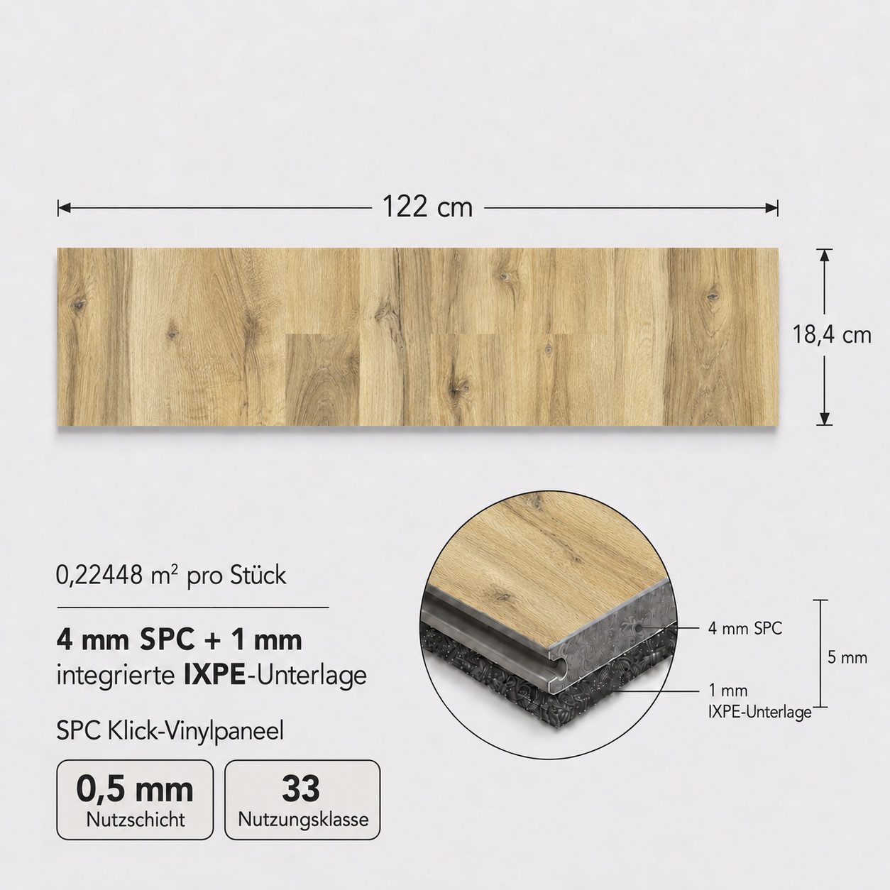 Berti Graf Designboden SPC Vinylboden 5 mm Klick wasserfest mit Trittschalldämmung, kleberfrei, pflegeleicht – Bild 2 von 5