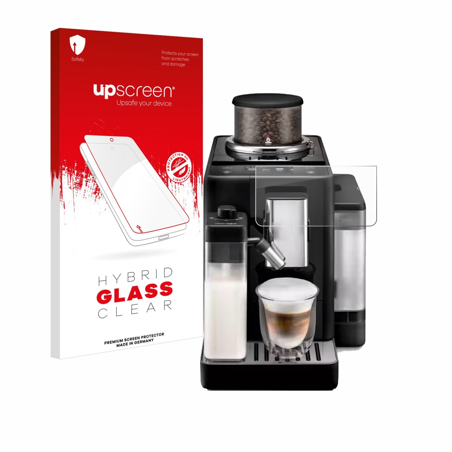upscreen Displayschutzglas Folie für DeLonghi Rivelia, Schutzfolie Glas Panzer Display Schutz klar