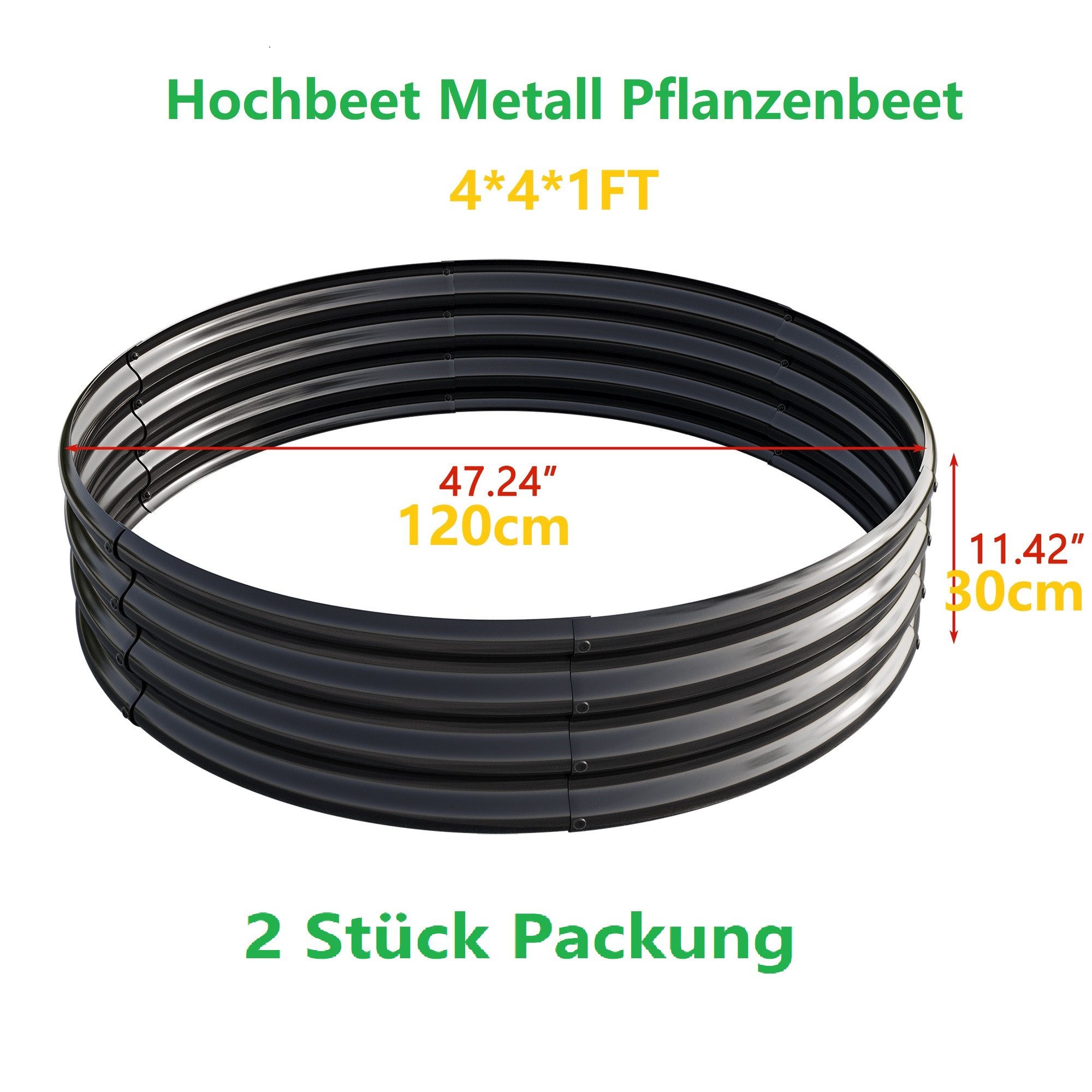 HOMERECOMMEND Hochbeet Blumenkasten, Halbkreis-Hochbeet aus Metall günstig online kaufen