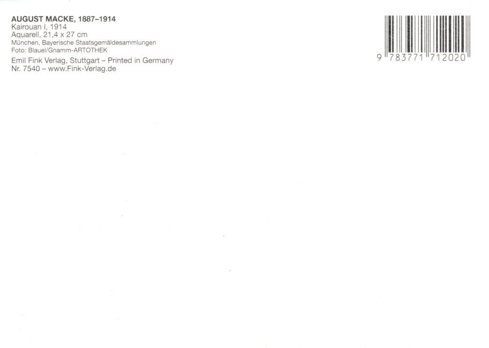 Thumbnail - Postkarte Kunstkarte August Macke "Kairouan I"