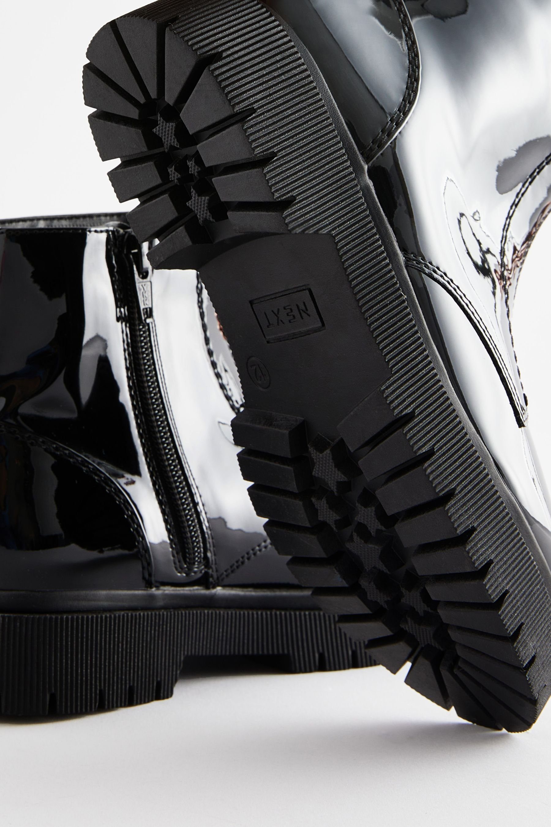 Black Reißverschlussstiefel Derbe Reißverschluss mit vorne Stiefel Patent Next (1-tlg)