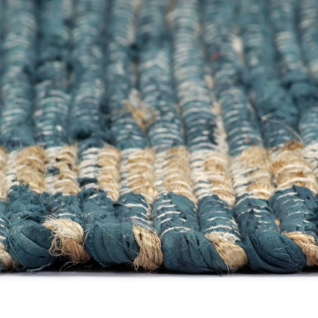 Handgefertigt Rechteckig vidaXL, 80x160 cm, Teppich Teppich Blau Jute