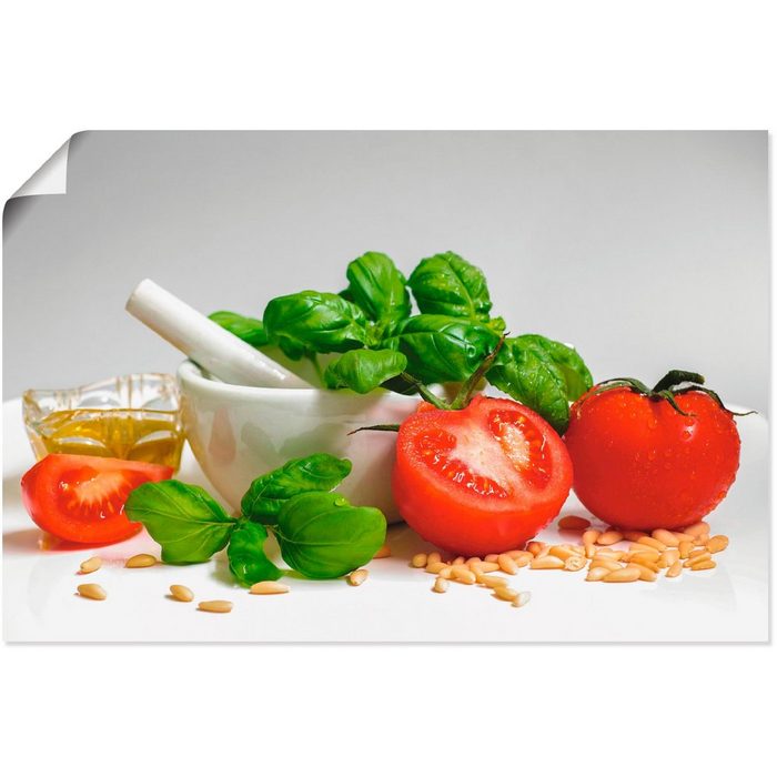 Artland Wandbild Bereit für Pesto Lebensmittel (1 St) als Alubild Leinwandbild Wandaufkleber oder Poster in versch. Größen