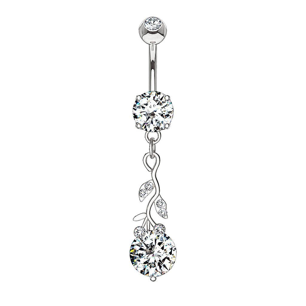 Taffstyle Bauchnabelpiercing Piercing Chirurgenstahl Kristall Blätter, günstig online kaufen