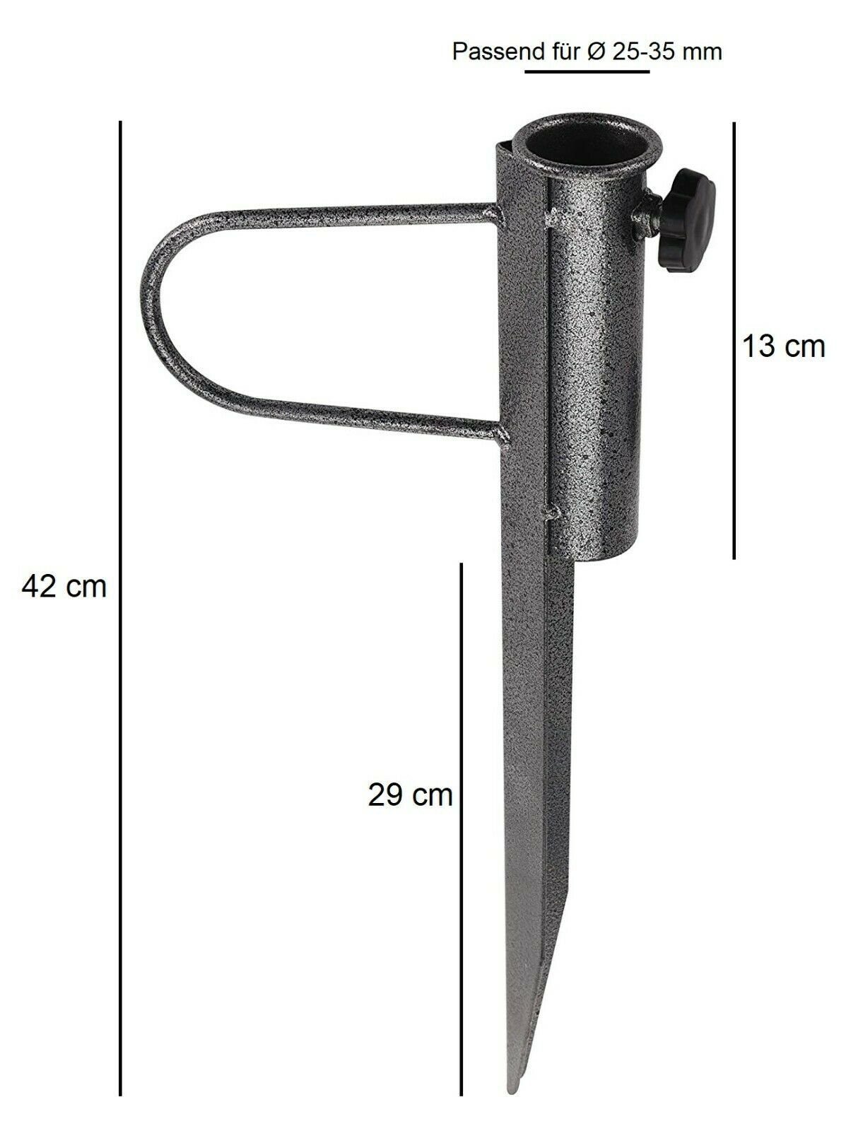 Meinposten Einschraub-Bodenhülse Metall Erdspieß, Gesamtlänge: 42 cm Länge Spieß: 29 cm