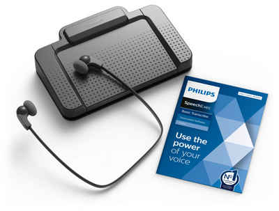 Philips SpeechExec Transkriptionsset LFH7177/06 Digitales Diktiergerät (USB Fußschalter4 Pedale, Stereo Kopfhörer, SpeechExec Software)