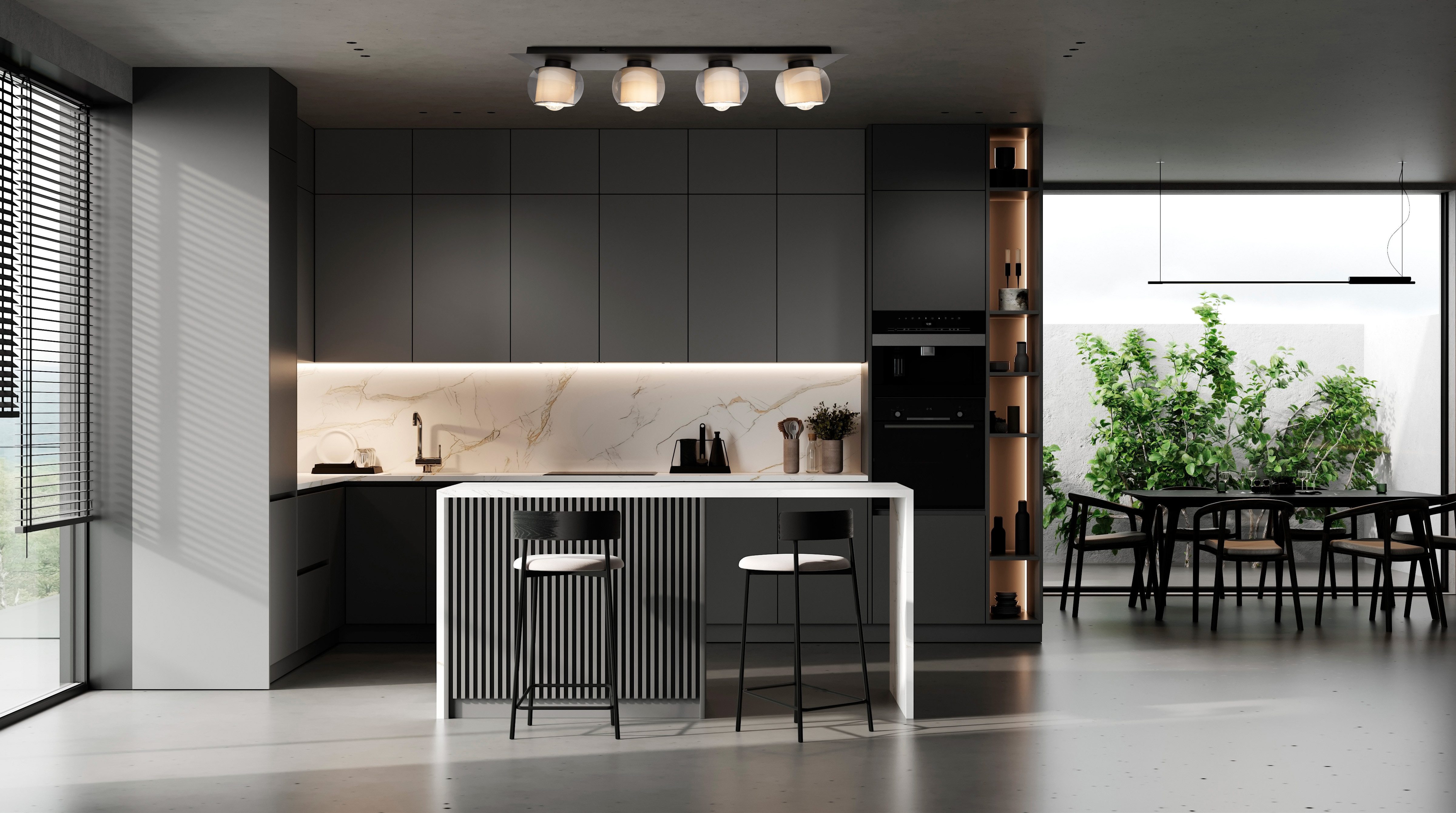 OTTO home Deckenleuchte Tanissa mit Doppelschirm, ohne Leuchtmittel, kugelförmig, Rauchglas, innen Stoffschirm, E27, Glasschirm, Textil