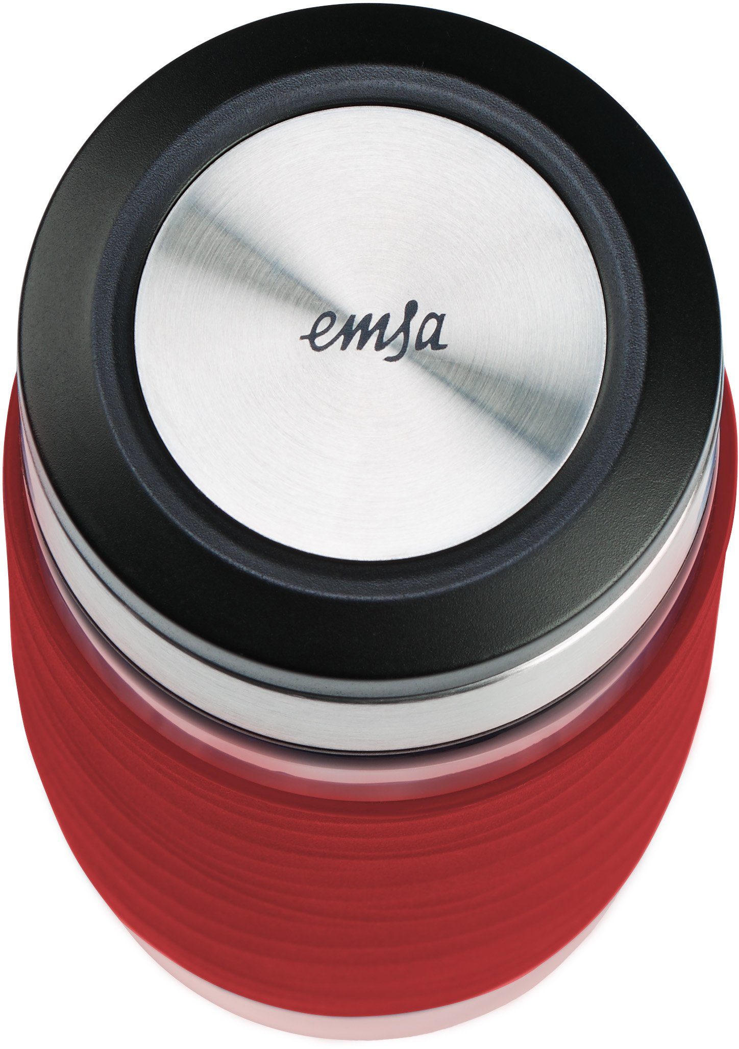 Emsa Thermobecher Tea Mug, 3-tlg., Edelstahl, Glas, Silikon, Teebecher, 400 ml, 100% dicht, 3-teilig, mit herausnehmbarem Tee-Sieb