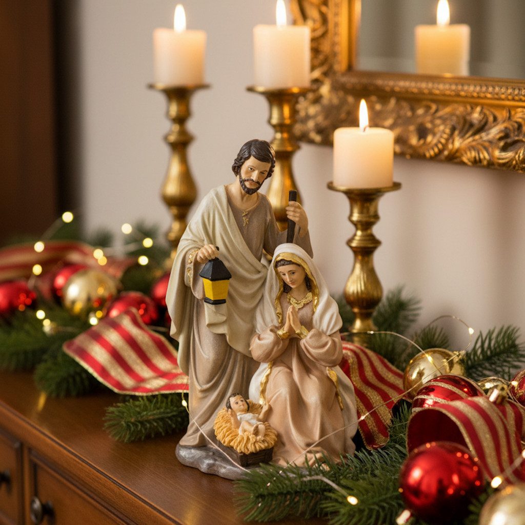 MF Krippe Krippenfigur Heilige Familie Bethlehem 21cm Polyresin Weihnachtsd günstig online kaufen