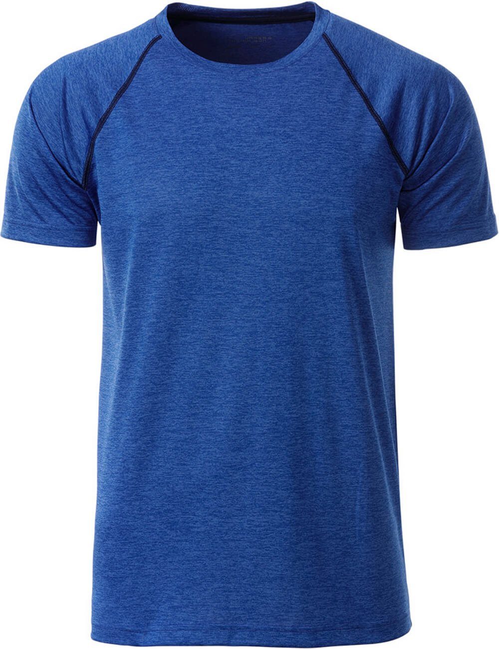 James & Nicholson Funktionsshirt James & Nicholson JN 496 Herren Funktions-Shirt schnell trocknend blue Melange/navy