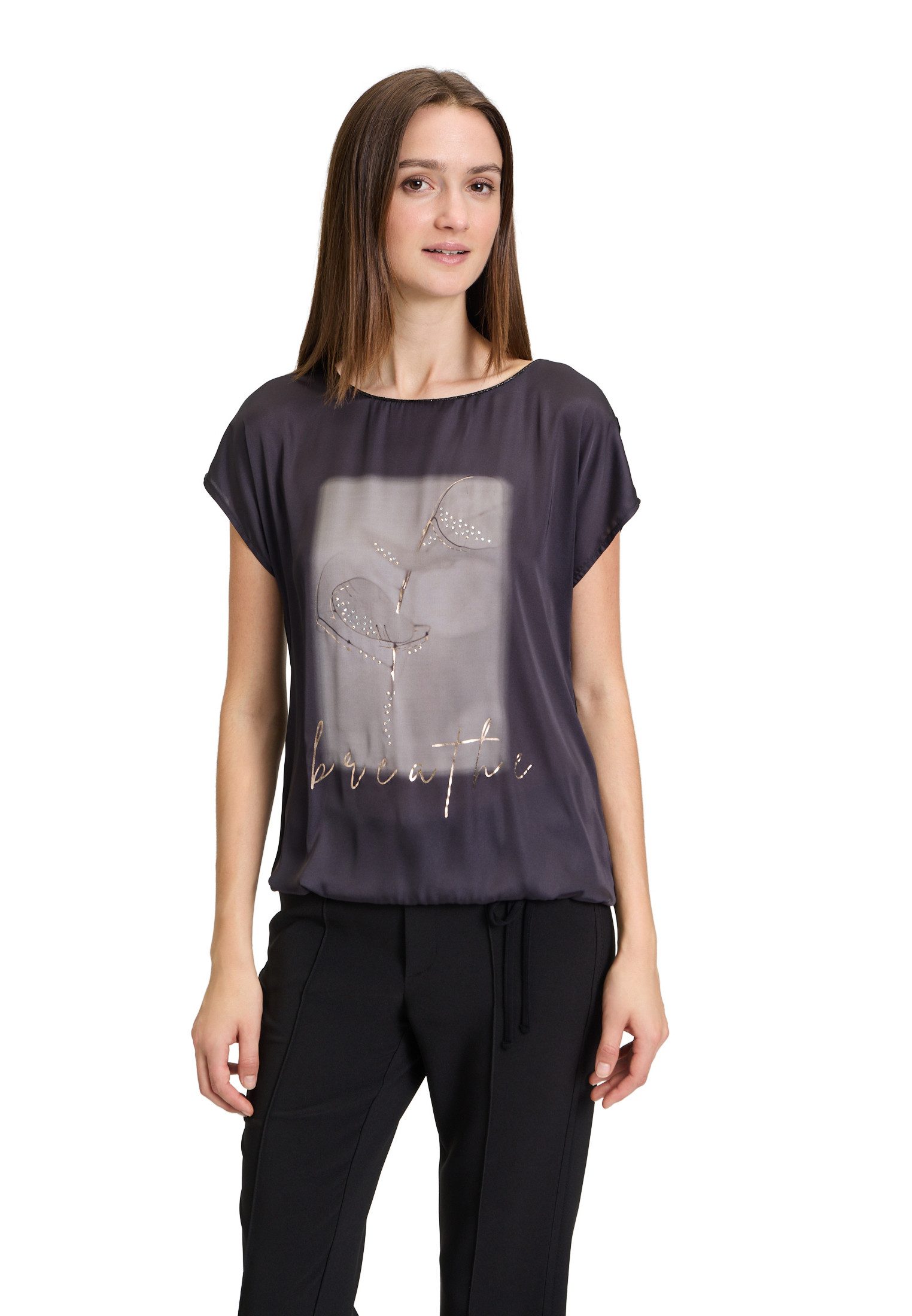 T-Shirt Damen Printshirt mit Tunnelzug