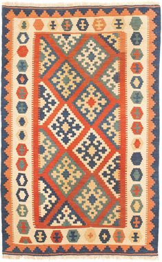 Wollteppich Kelim Fars Nomadisch Rosso 150 x 97 cm, morgenland, rechteckig, Höhe: 6 mm, OrientOptik