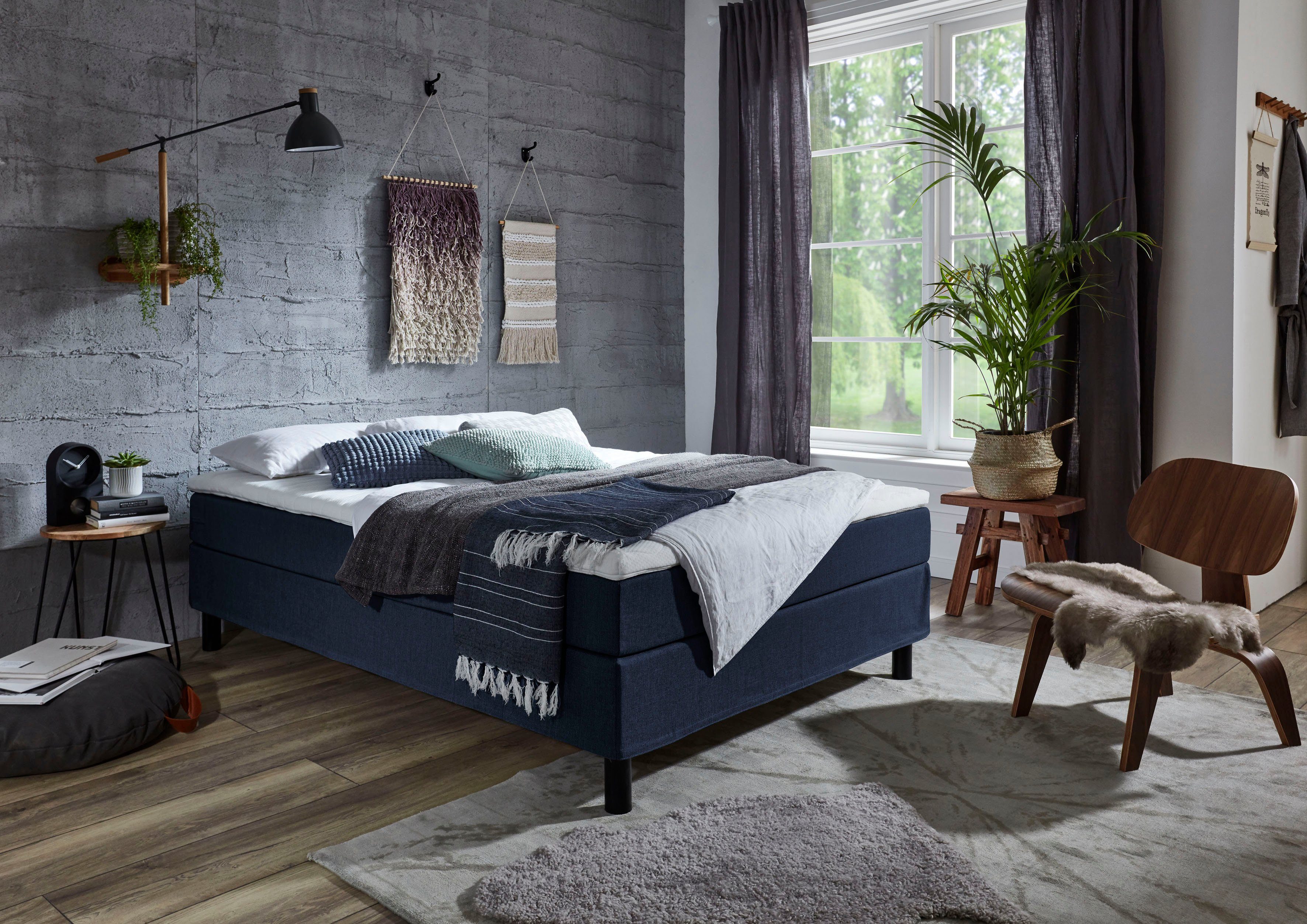ATLANTIC home collection Boxbett Happy, ohne Kopfteil, mit Topper, wahlweise mit oder ohne Bettwaren