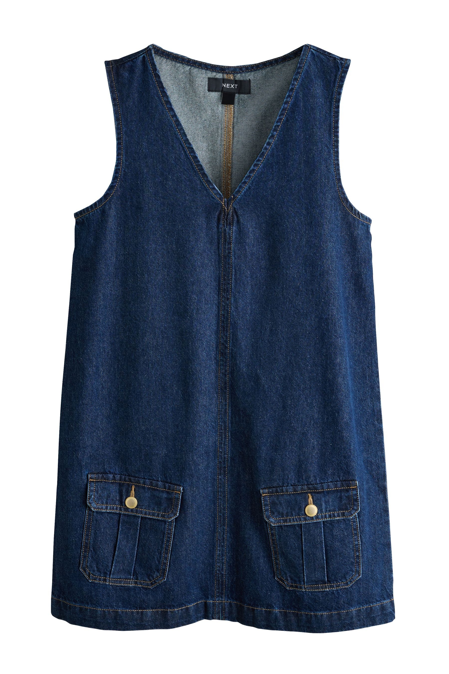 Next Jeanskleid Mini-Latzkleid aus Jeans (1-tlg)