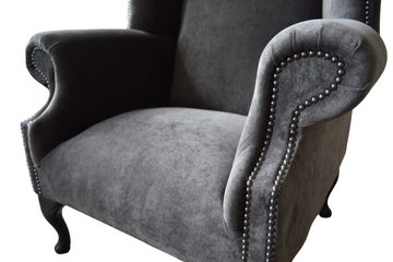 JVmoebel Ohrensessel Ohrensessel Sessel Design Polster Sofa Couch Chesterfield Textil Möbel (Ohrensessel), Made In Europe