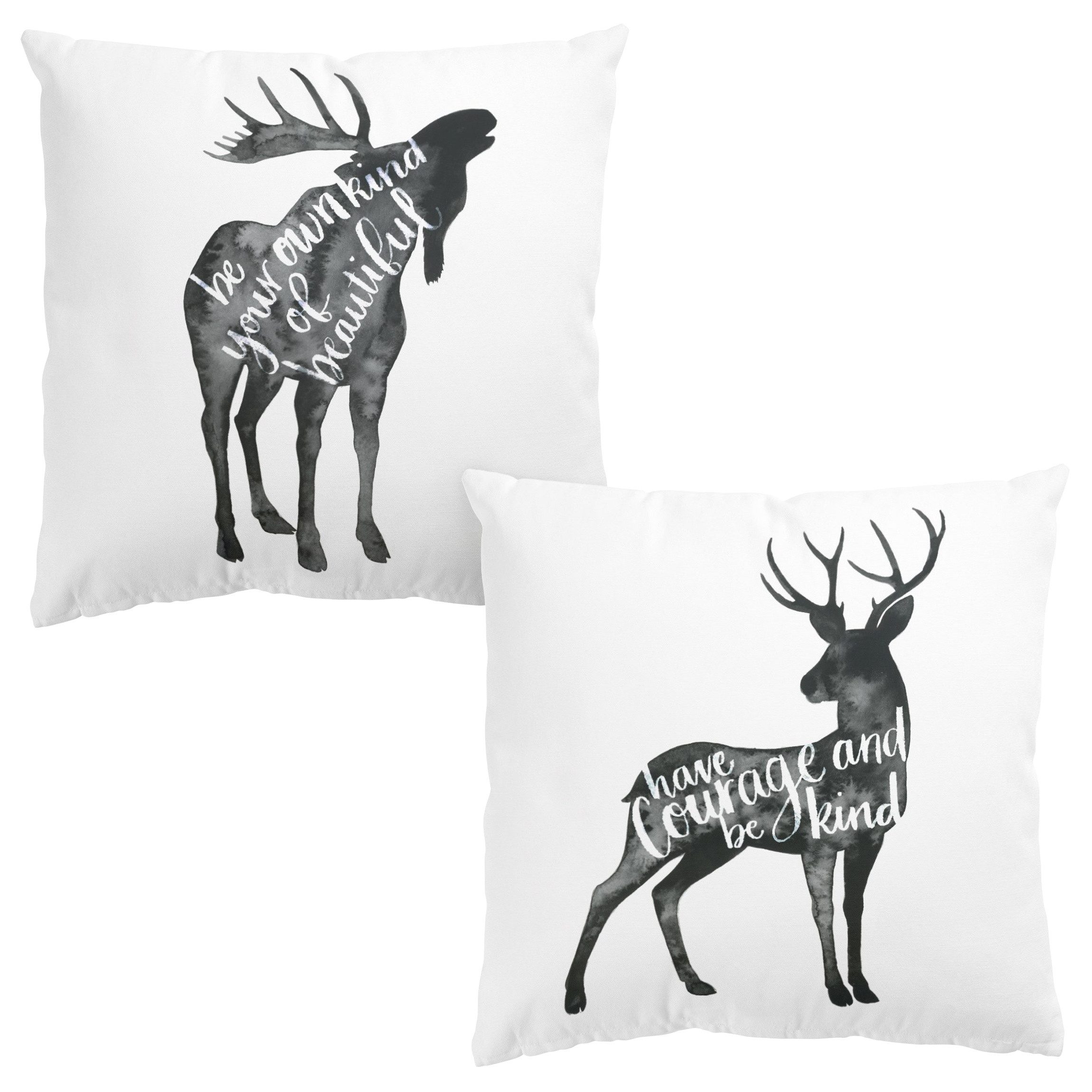 Bilderdepot24 Dekokissen 2-teilig drinnen Kissenhülle/ Sofakissen/ Zierkissen Kissenhülle schwa, Bezug Aquarell mit / ohne Füllung Zierkissen Outdoor Sofa Bett