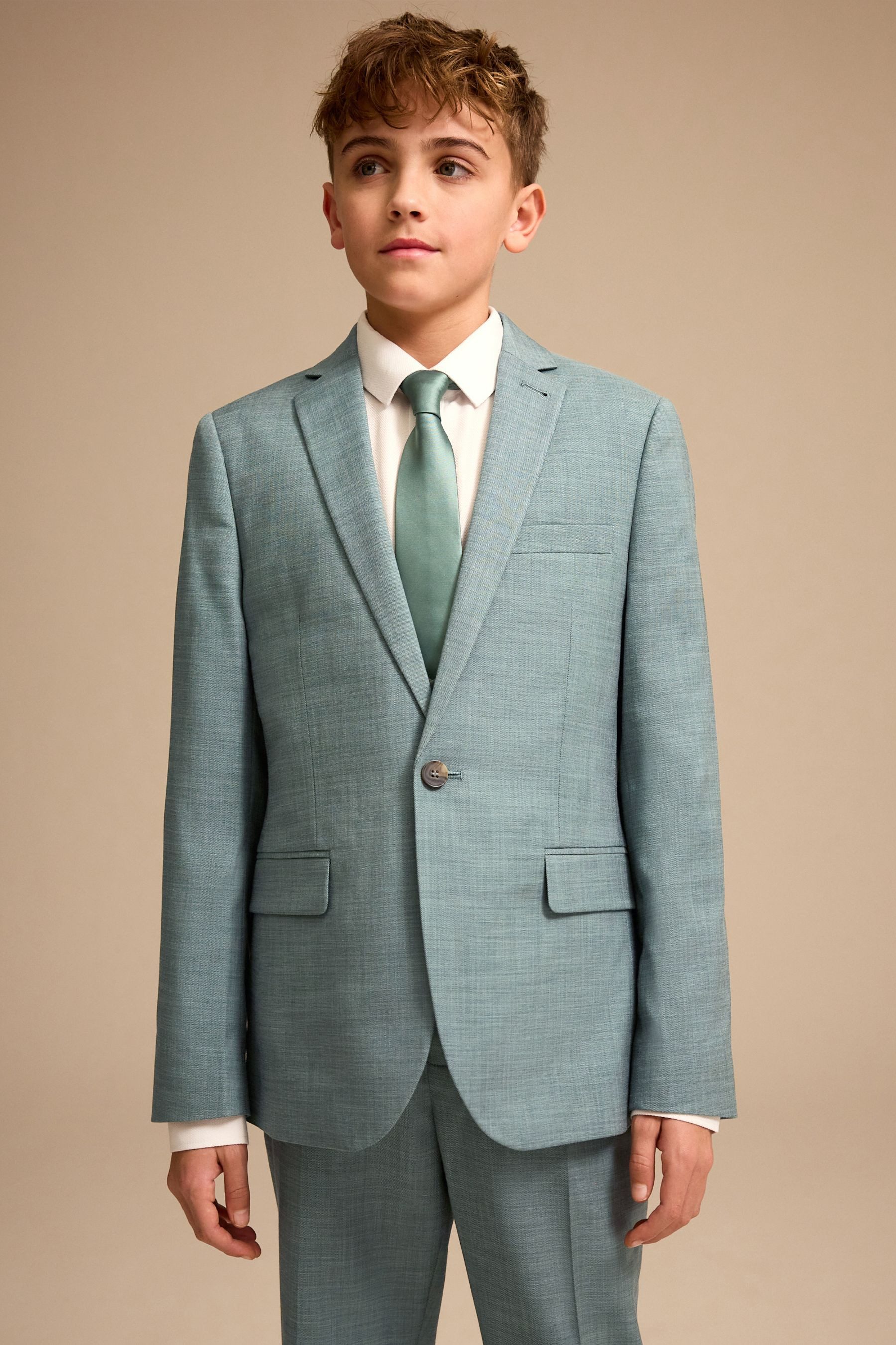 Next Baukastensakko Anzugjacke in Skinny Fit, petrol (1-tlg)