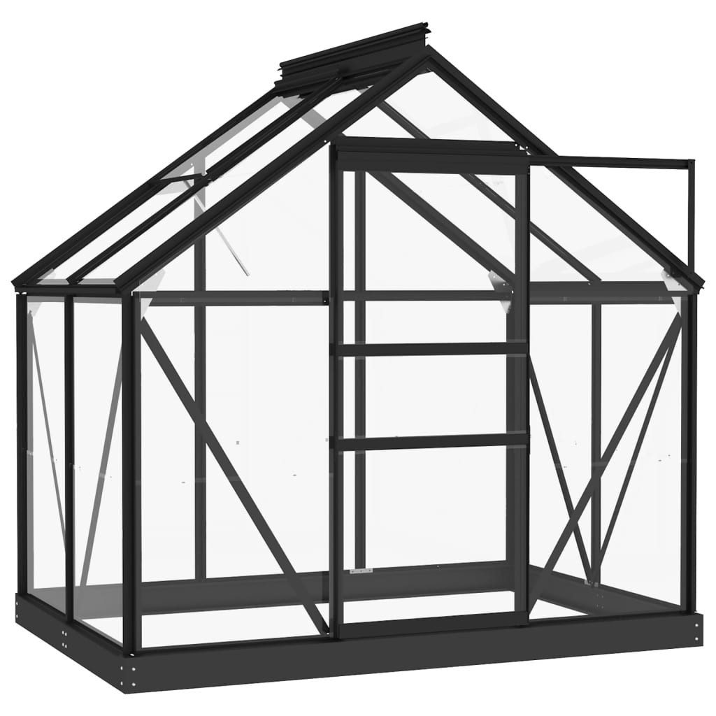 furnicato Gewächshaus Glas Anthrazit 155x103x191 cm günstig online kaufen