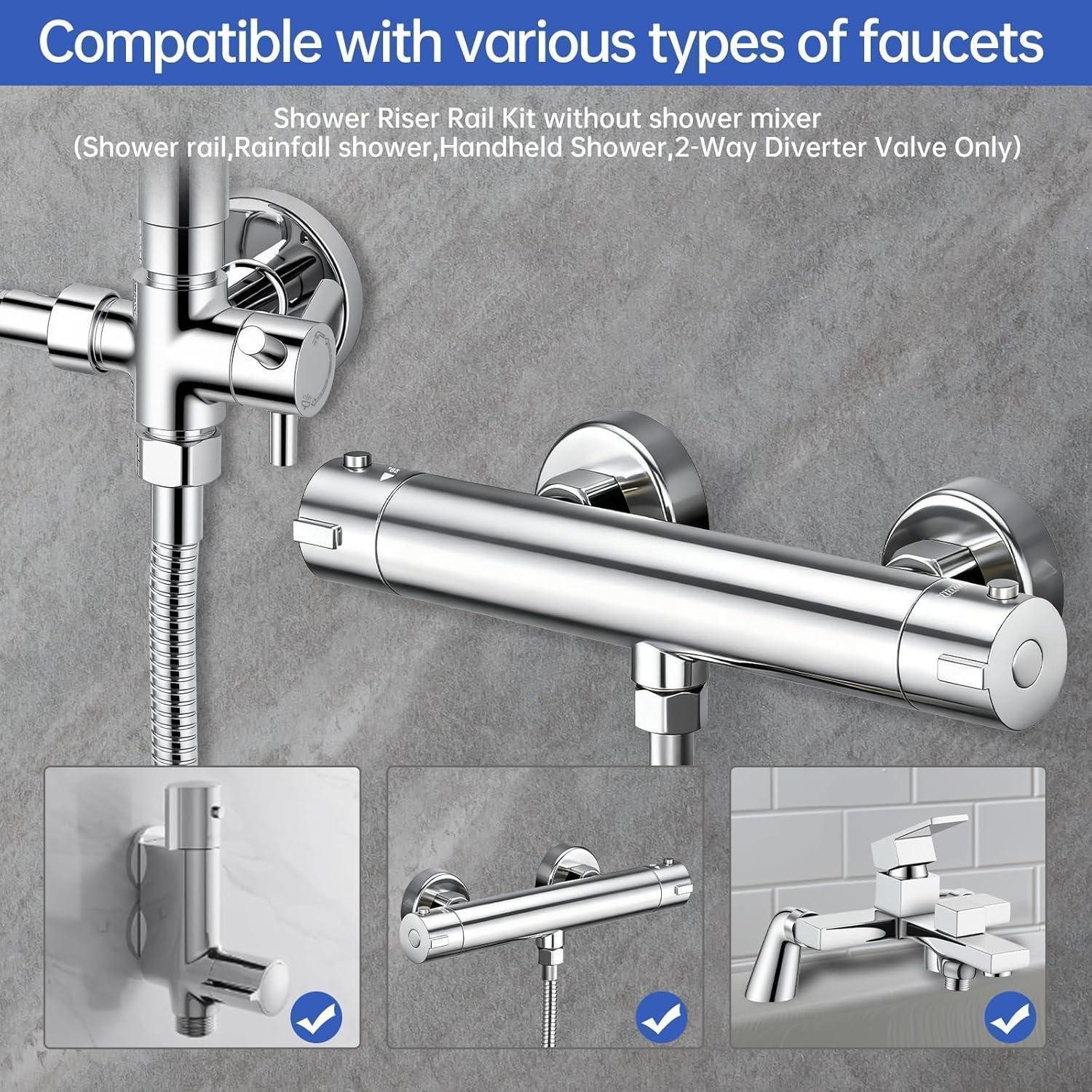 LuxusKollektion Duschsystem Regendusche ohne Armatur 30x30cm Quadratisch Chrom 25*25cm Eckig-chrom, Höhe 13 cm – Bild 3 von 5