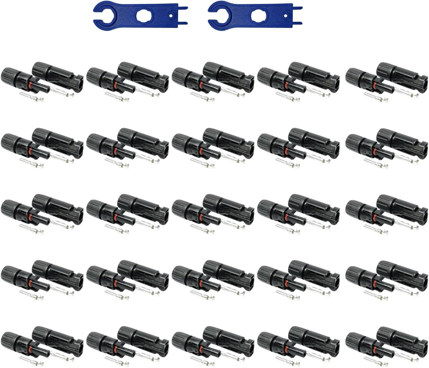 solartronics Solarmodul 5-100 Paar Solarstecker Solar-Spannschlüssel Set, Wasserdicht, (25-St)