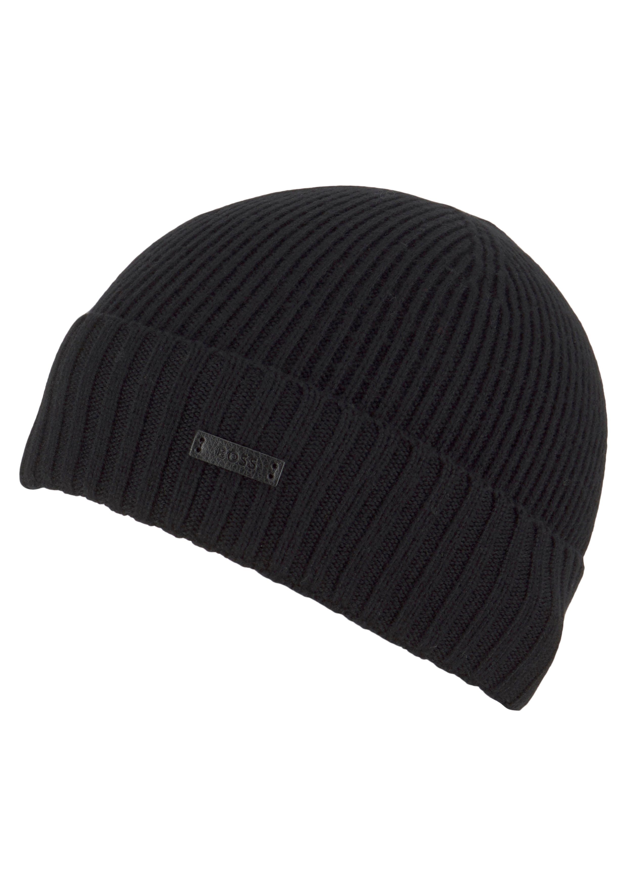 BOSS Beanie Fati mit Markenlabel Black