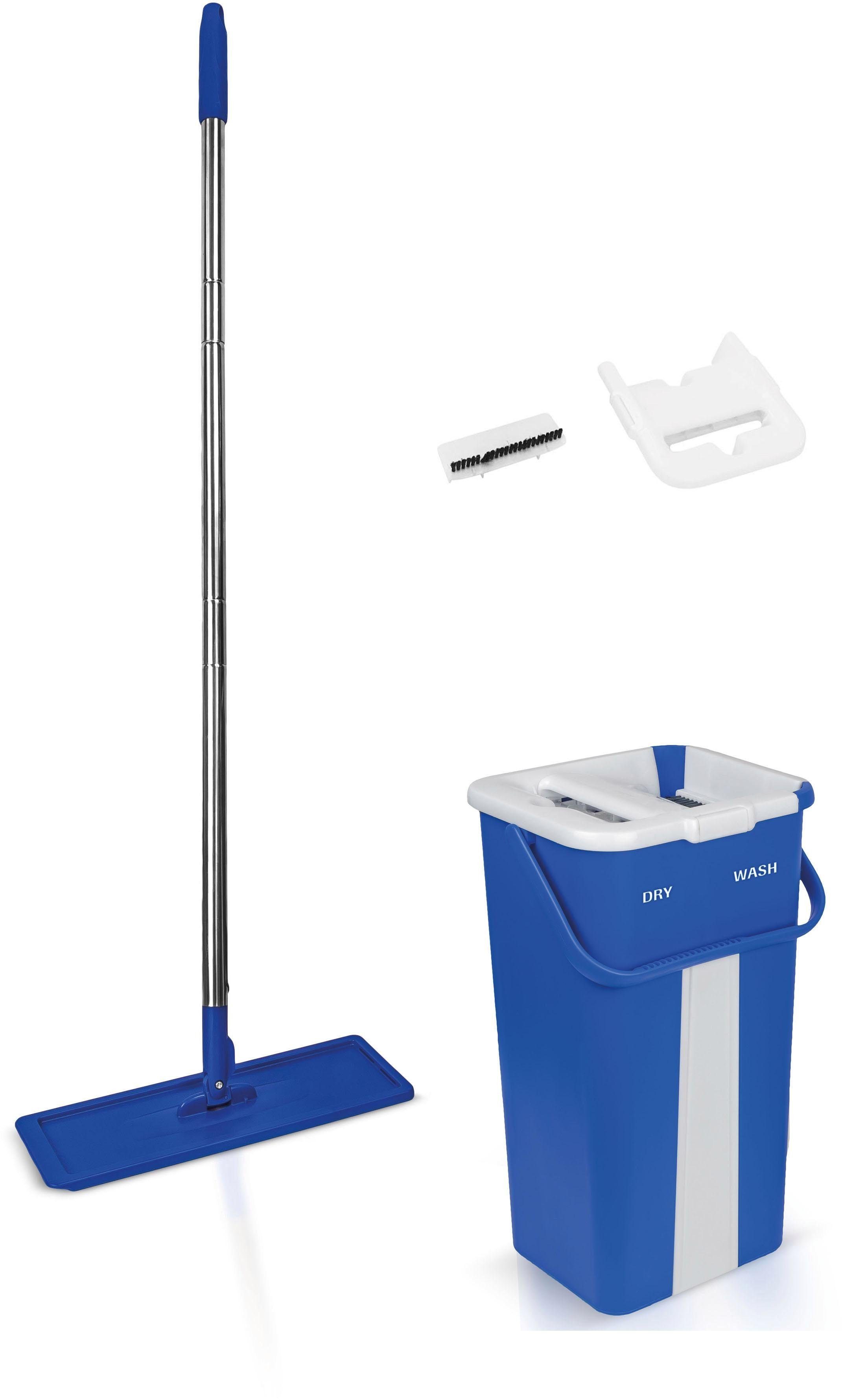 MediaShop Bodenwischer-Set Livington Touchless Mop, inkl. Doppeleimer und Mikrofaserpad, 2,7 Liter