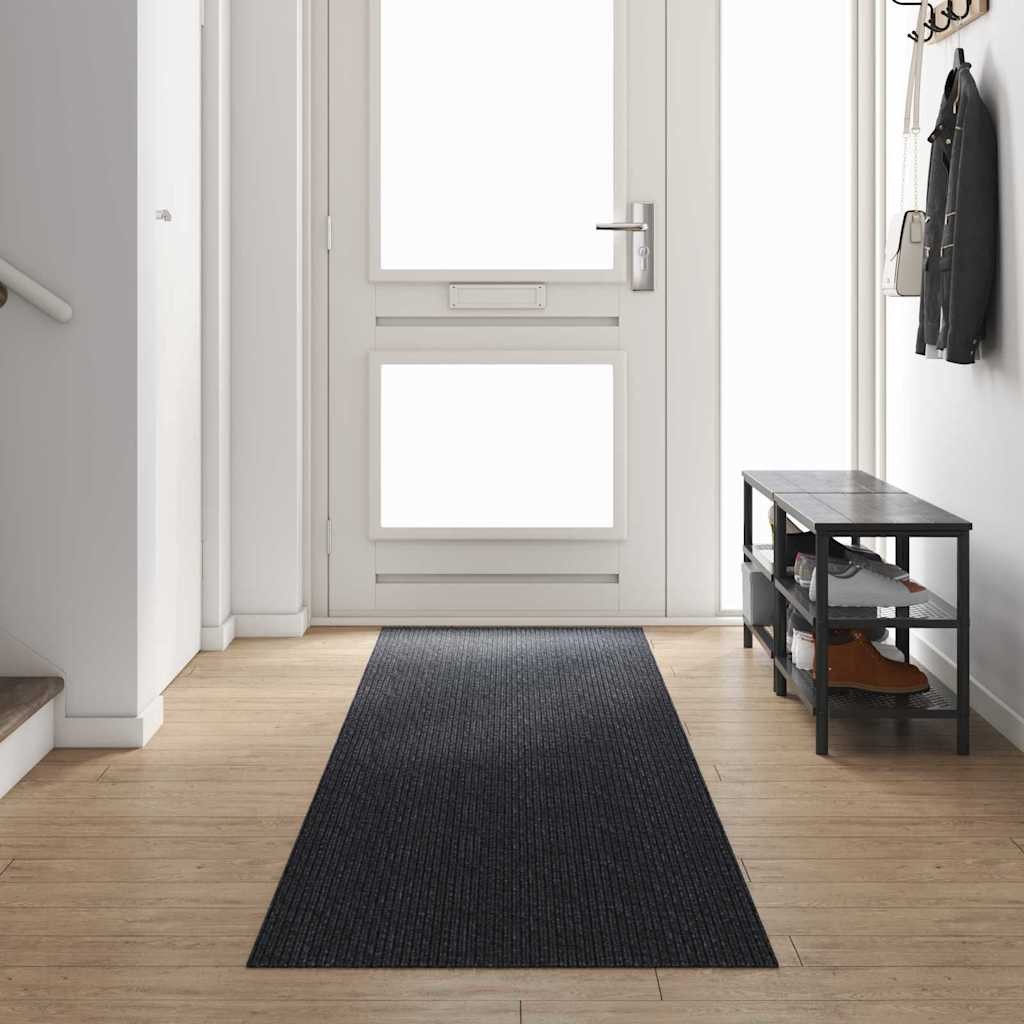 vidaXL Teppich Teppichläufer Anthrazit 80 x 400 cm Stoff, Hütte
