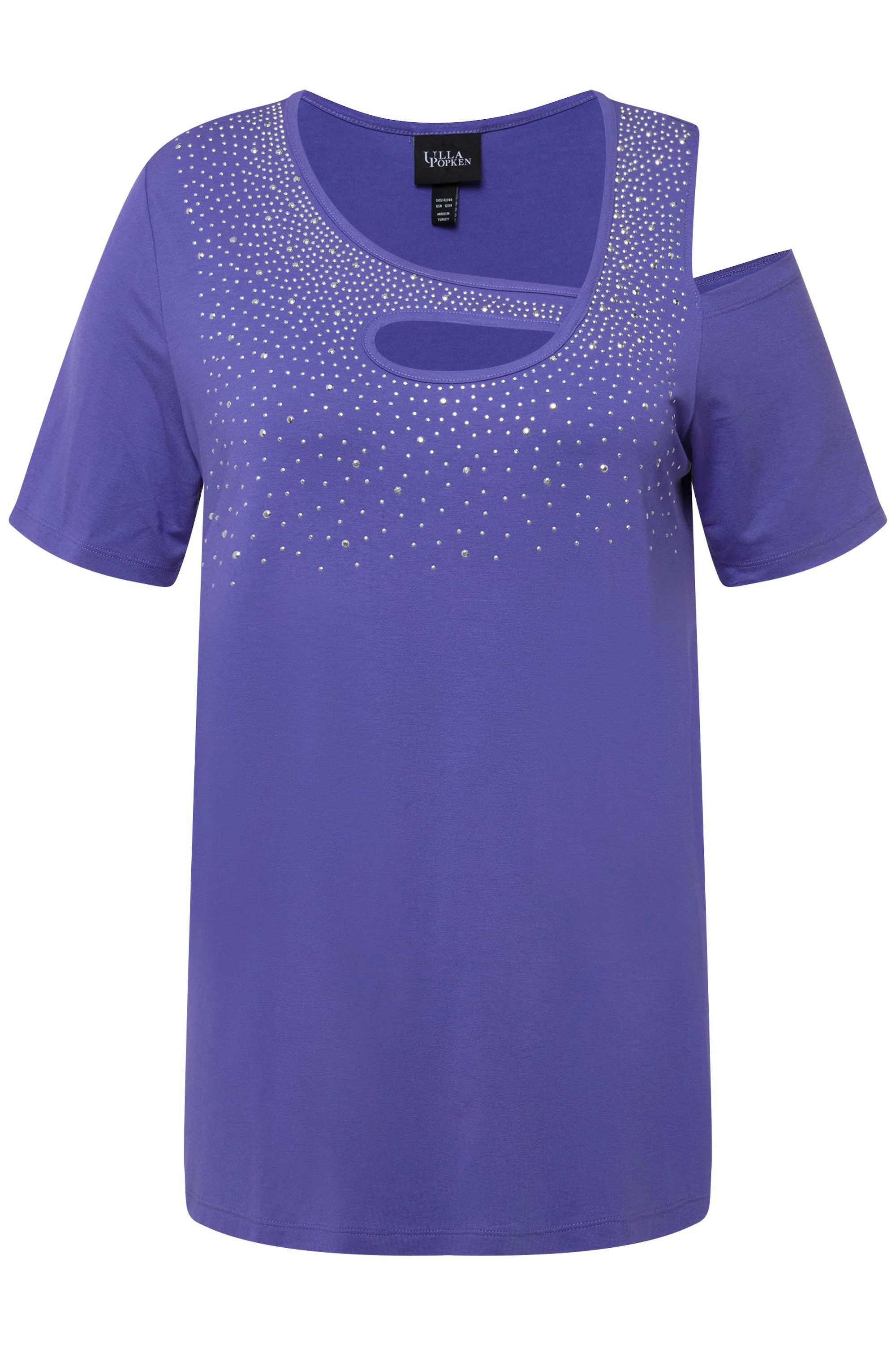 Ulla Popken T-Shirt T-Shirt Ziersteine A-Linie günstig online kaufen