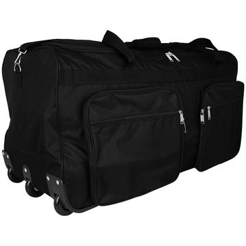 Reisetasche XXL Trolleytasche 168L 3 Rollen schwarz Trolley, Rollkoffer Reisetrolley Tasche Teleskopgriff Leichtlaufrollen