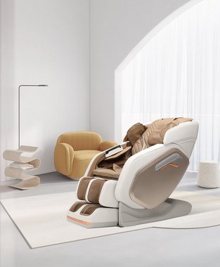 WELLIRA Massagesessel Passero (Zero-Gravity Massagestuhl, mit Wärmefunktion, Timerfunktion), 3D-Massage, inkl. Lautsprecher, Luftdruckmassage, beige & weiß
