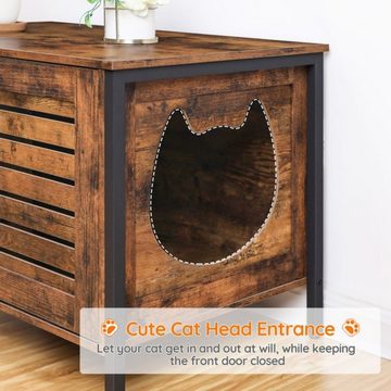 Hoobro Katzentoilette Katzentoilette versteckte Möbel mit Rollladentür Katzenwaschraum