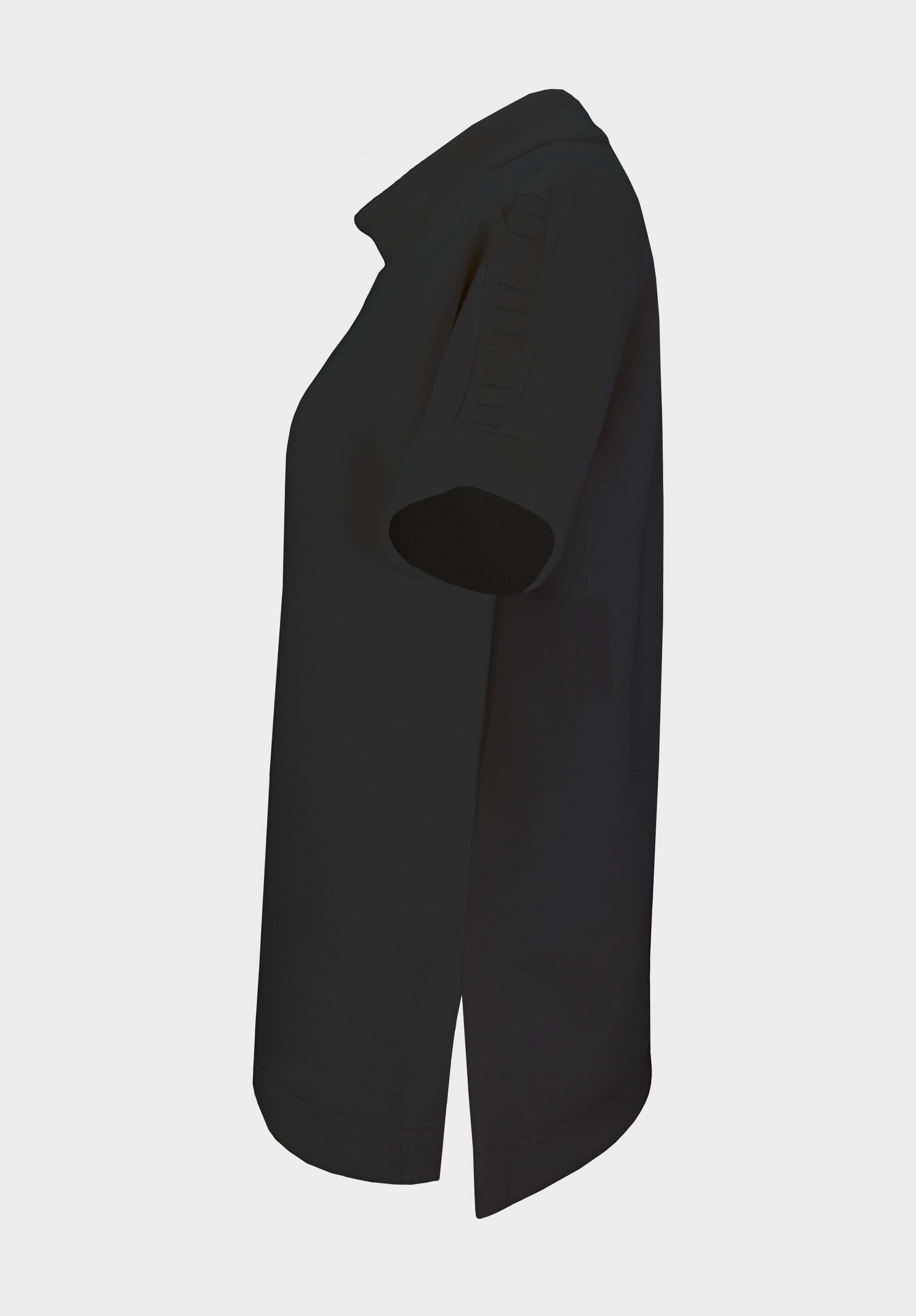 bianca Kurzarmshirt black aus softer Schulterdetails mit IDA Jersey-Qualität