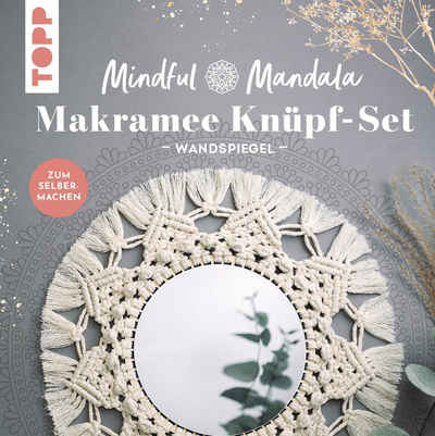 Topp Kreativset Mindful Mandala - Makramee-Knüpf-Set 'Wandspiegel, 21 cm x 21 cm